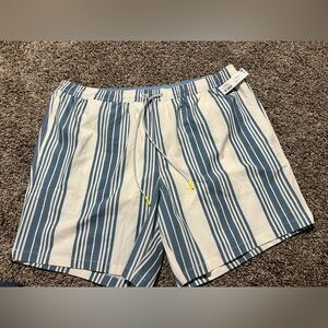 Bonobos Blue and White Striped Athletic Shorts